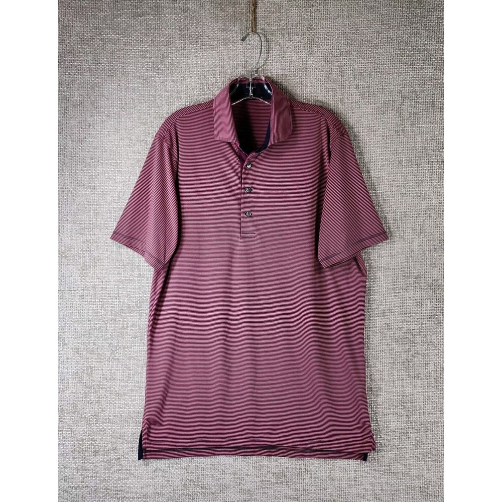 Greyson Polo Shirt Mens‎ M Red Stripe Performance Golf Stretch Casual